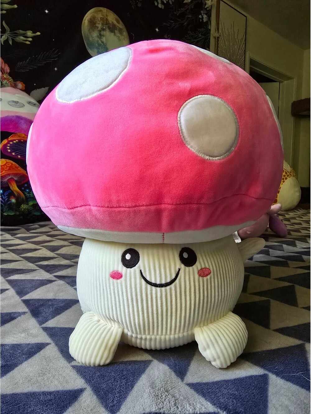 EUC Smoochy Pals Yum Yum the Pink Mushroom 14" *Defect